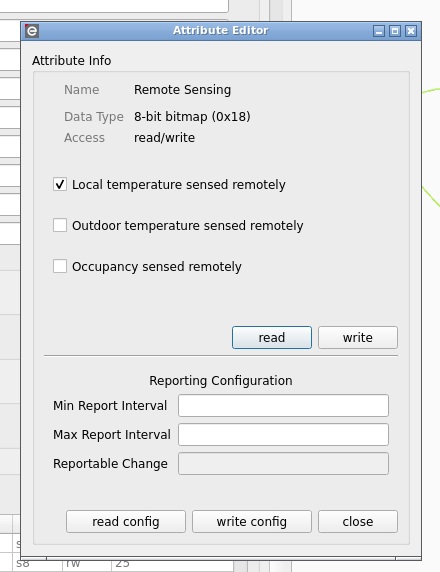 deCONZ GUI showing the three checkboxes to configure remote sensing, the first checkbox being ticked
